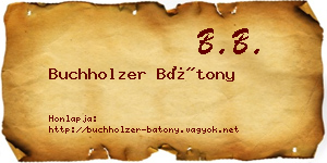 Buchholzer Bátony névjegykártya